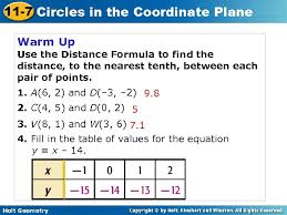 (there is a clean copy of the quiz located in the file cabinet at the bottom of this page if you want to use it to study). 11 7 Circles In The Coordinate Plane Warm