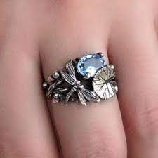 Dragonfly Lotus Ring Dragonfly Ring Lotus Ring Dragonfly Jewelry