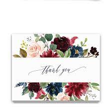 Beautifully designed thank you cards are a nice way to express your appreciation for a generous gift or thoughtful gesture, including a wedding gift, the efforts of your wedding party, a. Blue White Watercolour Floral Personalized Wedding Thank You Cards Greeting Cards Office Products