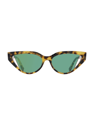 Fendi 52mm Cat Eye Sunglasses In Coloured Havana Green Mirror Modesens