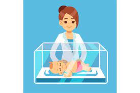 Pediatrician Doctor And Little Newborn Baby Inside Incubator 912875 Illustrations Design Bundles In 2021 Newborn Baby Baby Inside Newborn