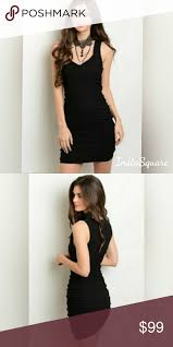 Nwt Size Med Have Brand Black Ruched Bodycon Dresses Mini Black Dress Ruched Bodycon Dress