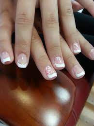 French Nail Flower Design Cute French Nail Lovely Nails For Kids Kids Nail Designs Flower Nail Designs
