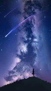 Watching The Star Fall Space Wallpapers Ogysof Beautiful Wallpaper 736 X Watching The Star Fall Space W Anime Scenery Galaxy Wallpaper Night Sky Wallpaper
