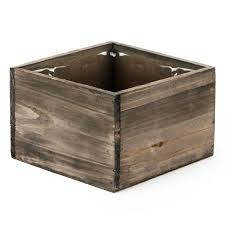 Grip lip for easy movement. Rustic Wood Planter Box With Plastic Liner 4 X 6 X 6 Inch