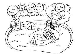The coloring page is in pdf format. Deer In Swimming Pool Coloring Page Free Printable Coloring Pages For Kids