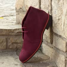 Custom Made Men S Chukka Boot In Wine Kid Suede Chukka Boots Men Chukka Boots Quality Leather Boots