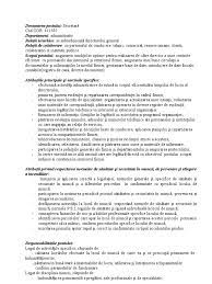 Ortopedie si traumatologie pentru asistenti. Model Fisa Postului Secretara