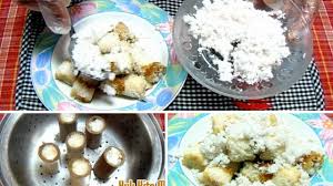 Masuk tepung beras dlm bekas masuk air pandan sikit2 hgga rata. Cara Membuat Dan Resep Kue Putu Bambu Youtube