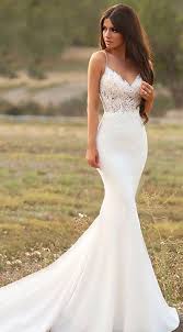 Appliques Sleeveless Mermaid Spaghetti Straps Wedding Dresses In 2020 Spaghetti Strap Wedding Dress Wedding Dress Styles Best Wedding Dresses