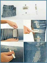 Wenn du richtige löcher willst einfach zur schere greifen und dann noch mit der drahtbürste. Locher In Jeans Diy Jeans Destroyed Jeans Selber Machen Mode Zum Selbermachen