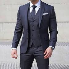 Men S Charcoal Three Piece Suit White Dress Shirt Charcoal Tie White Pocket Square Wedding Suits Men Mens Outfits Suit Fashion