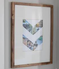 Pele Mele Photo Cadre Bois Motif Chevron Original Fait Maison Collage De Photo Decoration Originale