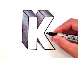 Try To Do 3d Trick Art On Paper Floating Letter K Youtube Alphabet Drawing Name Drawings Drawing Letters