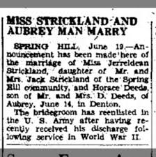 You don&rsquo;t stop to snuggle anymore. Marriage Announcement Strickland And Deeds Newspapers Com