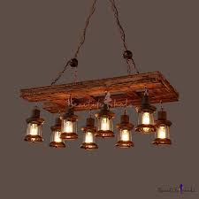 Vintage Lantern Island Light Fixtures Glass 8 Lights Black Ceiling Pendant With 39 Adjustable Chain For Dining Room Takeluckhome Com