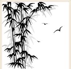 Black And White Bamboo Tree Wall Painting 110 Ajv1940 Vinil Hogar Bambu 611 2705 White Art Bamboo Art Wall Art Prints