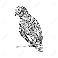 Download this free vector about japanese koi adult coloring page, and discover more than 15 million professional graphic resources on freepik. Zen Tangle Of Dove Sitting On A Branch For Adult Anti Stress Coloring Page With High Details Isolated On White Background Hand Drawn Illustration Royalty Free Cliparts Vectors And Stock Illustration Image