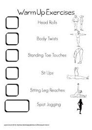 Pe Warm Up Exercise Cards Workout Warm Up Card Workout Warmup