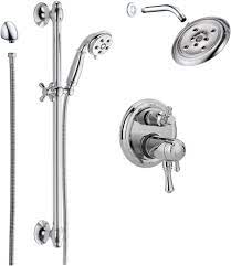 At its core, a shower faucet with handheld shower head is the. Delta Dss Cassidy 1705 Chrome Cassidy Pressure Balanced Shower System With Shower Head Shower Arm Hand Shower Slide Bar Hose Valve Trim And Multichoice Rough In Faucet Com