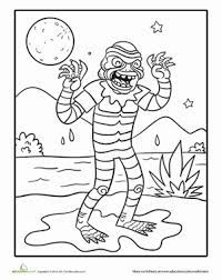 985 best creature from the black lagoon art images on pinterest from creature from the black lagoon coloring pages. The Creature From The Black Lagoon Worksheet Education Com Halloween Coloring Sheets Halloween Coloring Pages Halloween Coloring