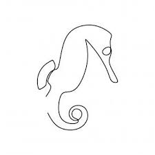 One Line Drawing Of Sea Horse Minimalist Design Seahorse Clipart Seahorse Isolated Png And Vector With Transparent Background For Free Download Line Drawing Symbol Drawing Drawings