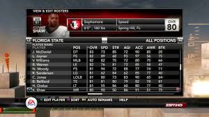 2011 2012 florida state seminoles american football team roster ncaa football 12