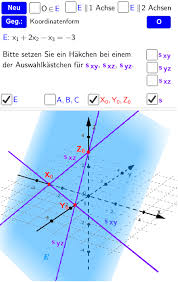 Wofür wird ein koordinatensystem gebraucht? Lage Einer Ebene Im Koordinatensystem Achsenschnittpunkte Spurgeraden Geogebra