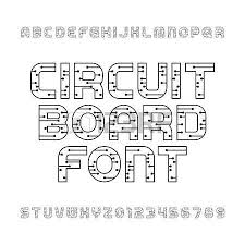 Circuit Board Font Vector Alphabet Digital Hi Tech Styleletters And Numbers One Color Lettering Creative Lettering Typography Letters