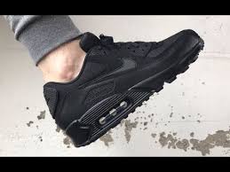 All Black Nike Air Max 90 On Feet Sneakersenzo Youtube