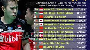 Chen long (china) 78,440 7. Terbaru Ranking Bwf 2019 Marcus Kevin Betah Dipuncak Ahsan Hendra Naik Peringkat Tribunnews Com Mobile
