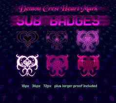 Twitch Sub Badges Vampiresuccubus Demon Heart Crest Discord Vtuber  Pngtuber - Etsy
