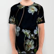 White Flowers All Over Print Shirt Printed Shirts Tshirt Designs Tshirt Print