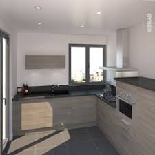 Cuisine En Bois Structure Stilo Noyer Naturel Oskab Semi Open Kitchen Kitchen Modern Kitchen
