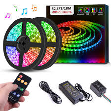 These led lights are so cool and have so many functions. Dream Color Led Strip Lights Sync To Music 16 4ft Rgb 5050smd Waterproof Flexible String Light 12v Power Supply Built In Ic 150leds Chase Effect Rope Lighting With Rf Remote Novelty Lighting Tools