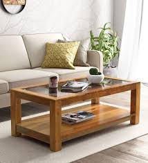 This type of coffee table includes a durable metal frame that provides stability and cheap and easy pallet furniture dolly. Buy Mckaine Solid Wood Coffee Table With Glass Top In Rustic Teak Finish Woodsworth By Pepperfry Online Contemporary Rectangular Coffee Tables Tables Furniture Pepperfry Product