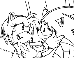 Awesome Amy Rose And Sonic Meeting Coloring Page Coloring Pages For Kids Online Coloring Pages Coloring Pages