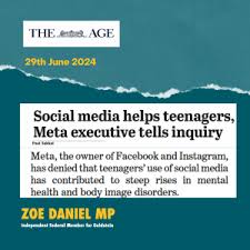 The Age: Zoe Daniel grills Meta as it denies it harms teens