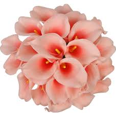 Find great deals on ebay for coral wedding bouquet. Buy Luyue Calla Lily Bridal Wedding Bouquet Head Lataex Real Touch Flower Bouquets Pack Of 20 Coral Pink Online In Indonesia B01g6l8gq6