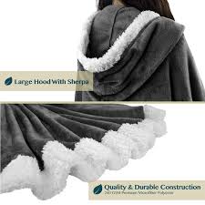 Come and find out the comfort you can trust. Navy Blanket Poncho Wrap With Soft Sherpa Fleece Plush Warm Wearable Hooded Throw With Pockets For Women Gift Pavilia Angel Wrap Wearable Blankets