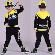 Black And Yellow Outfits For Kids Http Babyclothes Fashiongarments Biz Fashion Spring Autumn Children S Clothing Set Black Yellow Costumes Kids S Dance Pants Hip Hop Dance Pants Outfit Sets