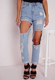 Missguided Extreme Rip Mom Jeans Bleached Blue Ripped Mom Jeans Womens Jeans Skinny Mom Jeans