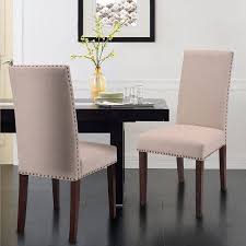 Set Of 2 Dining Chairs Fabric Upholstered Armless Accent Home Furniture Beige Walmart Com In 2020 Fabric Dining Chairs High Back Dining Chairs Dining Chairs
