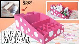 Aku ada kotak kardus obat nyamuk elektrik yang nggak dipakai. Cara Membuat Tempat Makeup Dari Kotak Sepatu Diy Indonesia Youtube