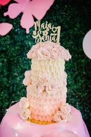 Our signature floral birthday cake may look good enough to eat, but it's actually crafted from fresh pastel flowers such as mini carnations and poms. Kara S Party Ideas Pastel Garden Birthday Party Kara S Party Ideas