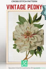 Go cross stitch crazy with our huge selection of free cross stitch patterns! Vintage Botanical White Peony Cross Stitch Pattern Instant Download Quaternion Creations Cross Stitch Stitch Patterns Cross Stitch Patterns