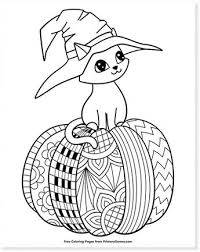 Cute cat the flying witch. The Best Free Printable Halloween Coloring Pages For Kids
