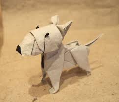 Origami Bull Terrier Origami And Kirigami Origami Models Origami Animals