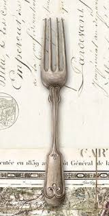 Cartel Decoupage Printables Vintage Cutlery Kitchen Art