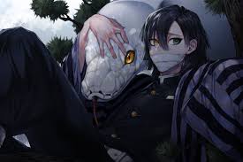 Kimetsu No Yaiba Male Giant Snake Heterochromia Iguro Obanai Trees Sitting 720p Wallpaper Hdwallpaper Desktop Anime Snake Anime Demon Slayer Anime